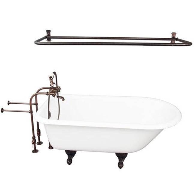 Barclay TKCTRN60-ORB5  Tub Kit 60 Cast Iron Roll Top Shower Rod Filler Supplies Drain  - Oil Rubbed Bronze