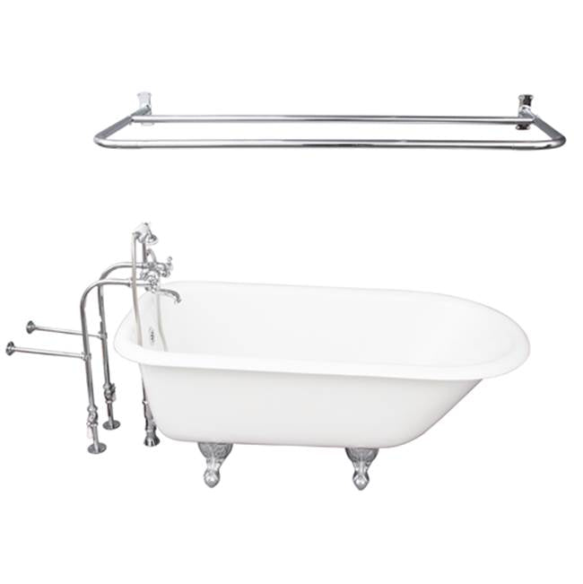Barclay TKCTRN67-CP6  Tub Kit 67 Cast Iron Roll Top Shower Rod Filler Supplies Drain  - Polished Chrome