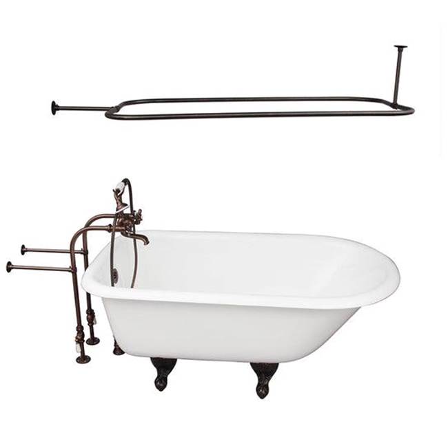 Barclay TKCTRN67-ORB4  Tub Kit 67 Cast Iron Roll Top Shower Rod Filler Supplies Drain  - Oil Rubbed Bronze