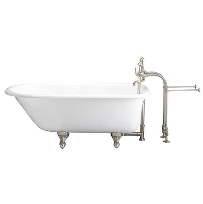 Barclay TKCTRN67-SN1  Tub Kit 67 Cast Iron Roll Top Tub Filler Supplies Drain  - Satin Nickel