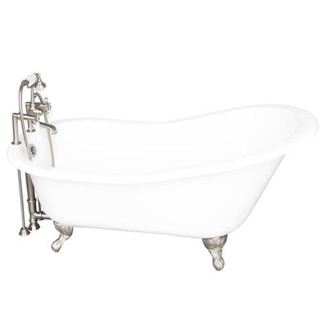 Barclay TKCTS7H67-BN1  Tub Kit 67 Cast Iron Slipper Tub Filler Supplies Drain  - Brushed Nickel