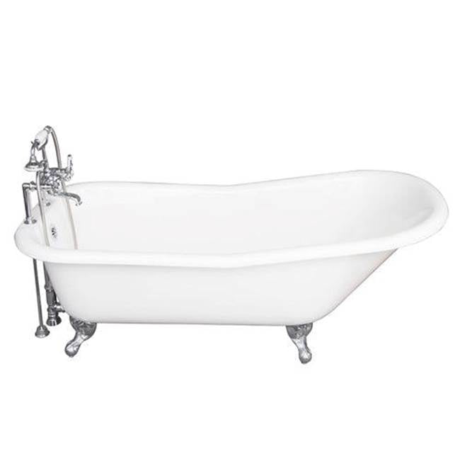 Barclay TKCTS7H67-CP2  Tub Kit 67 Cast Iron Slipper Tub Filler Supplies Drain  - Polished Chrome