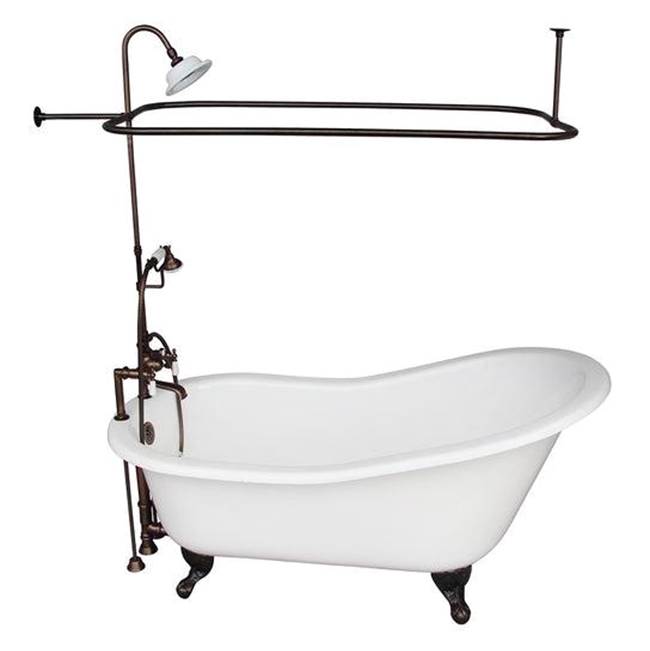 Barclay TKCTS7H67-ORB3  Tub Kit 67 Cast Iron Slipper Shower Unit Supplies Drain  - Oil Rubbed Bronze