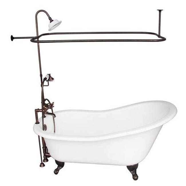 Barclay TKCTS7H67-ORB4  Tub Kit 67 Cast Iron Slipper Shower Unit Supplies Drain  - Oil Rubbed Bronze