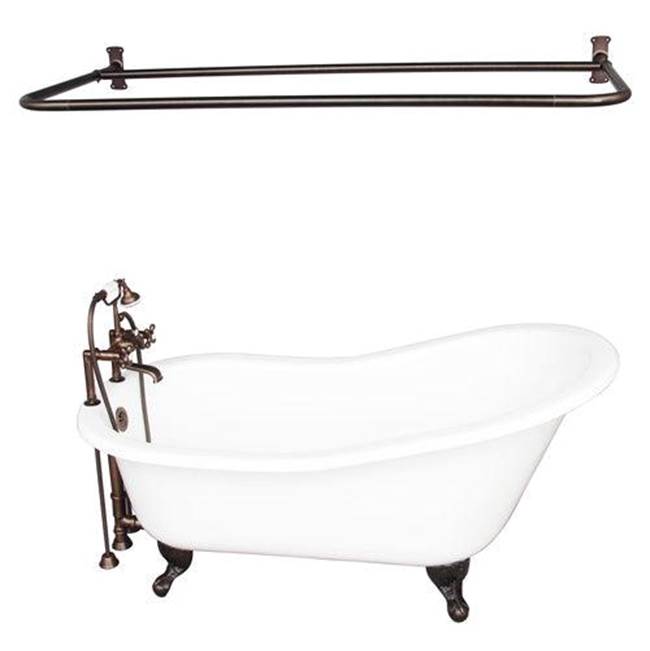 Barclay TKCTS7H67-ORB6  Tub Kit 67 Cast Iron Slipper Shower Rod Filler Supplies Drain  - Oil Rubbed Bronze