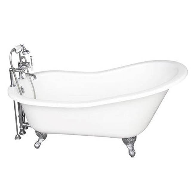 Barclay TKCTSH60-CP1  Tub Kit 60 Cast Iron Slipper Tub Filler Supplies Drain  - Polished Chrome