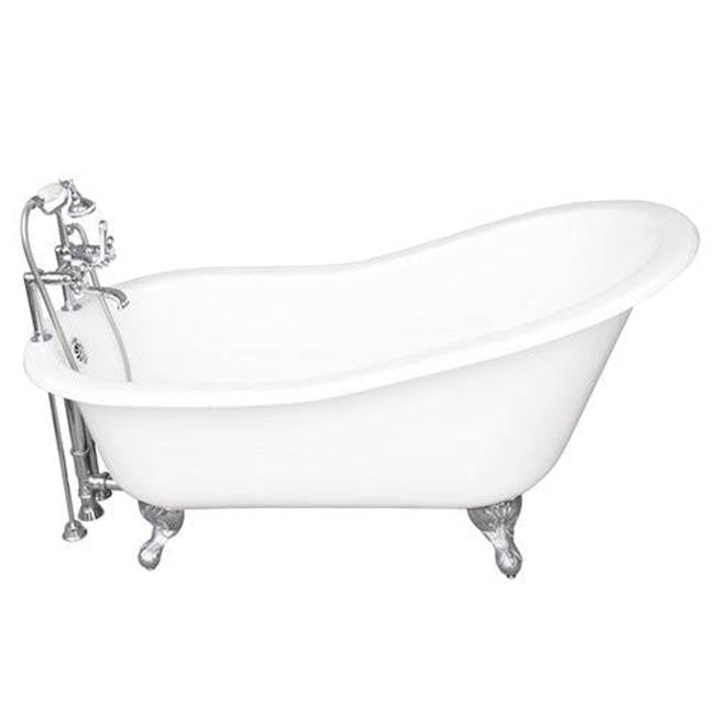Barclay TKCTSH60-CP2  Tub Kit 60 Cast Iron Slipper Tub Filler Supplies Drain  - Polished Chrome