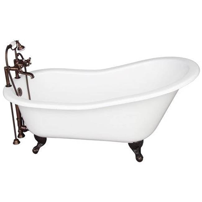 Barclay TKCTSH60-ORB2  Tub Kit 60 Cast Iron Slipper Tub Filler Supplies Drain  - Oil Rubbed Bronze