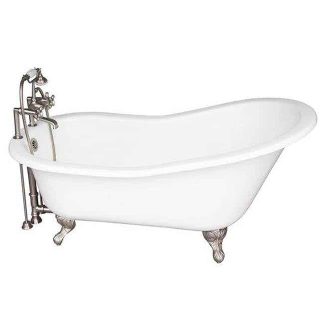 Barclay TKCTSH60-SN2  Tub Kit 60 Cast Iron Slipper Tub Filler Supplies Drain  - Satin Nickel