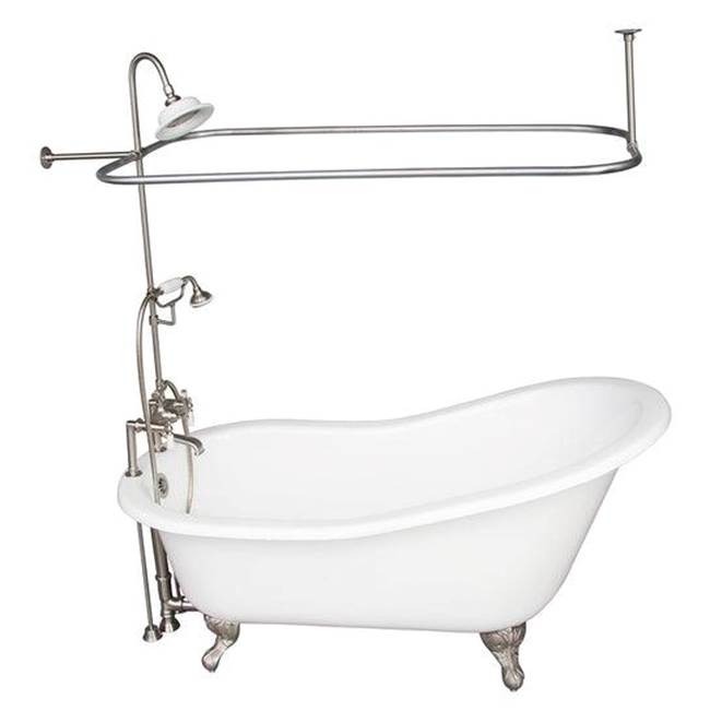 Barclay TKCTSH60-SN3  Tub Kit 60 Cast Iron Slipper Shower Unit Supplies Drain  - Satin Nickel