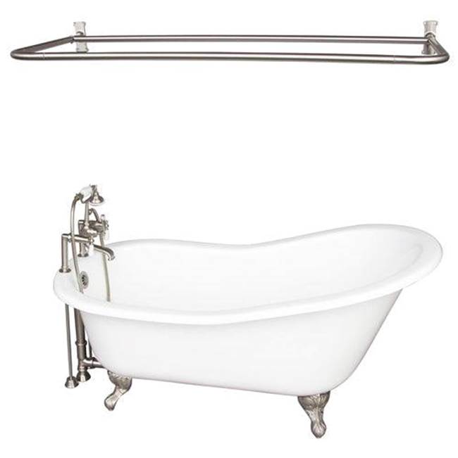 Barclay TKCTSH60-SN5  Tub Kit 60 Cast Iron Slipper Shower Rod Filler Supplies Drain  - Satin Nickel