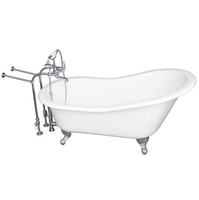 Barclay TKCTSN60-CP2  Tub Kit 60 Cast Iron Slipper Tub Filler Supplies Drain  - Polished Chrome
