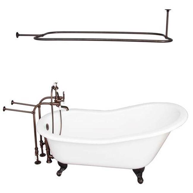 Barclay TKCTSN60-ORB3  Tub Kit 60 Cast Iron Slipper Shower Rod Filler Supplies Drain  - Oil Rubbed Bronze