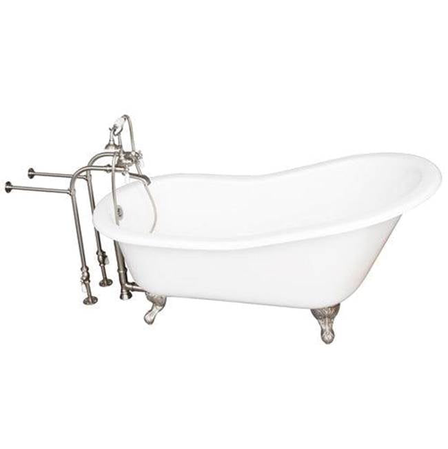 Barclay TKCTSN60-SN1  Tub Kit 60 Cast Iron Slipper Tub Filler Supplies Drain  - Satin Nickel