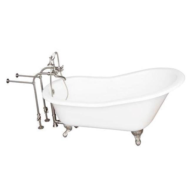 Barclay TKCTSN60-SN2  Tub Kit 60 Cast Iron Slipper Tub Filler Supplies Drain  - Satin Nickel