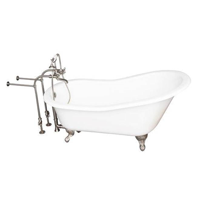 Barclay TKCTSN67-BN2  Tub Kit 67 Cast Iron Slipper Tub Filler Supplies Drain  - Brushed Nickel