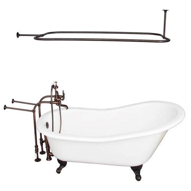 Barclay TKCTSN67-ORB4  Tub Kit 67 Cast Iron Slipper Shower Rod Filler Supplies Drain  - Oil Rubbed Bronze