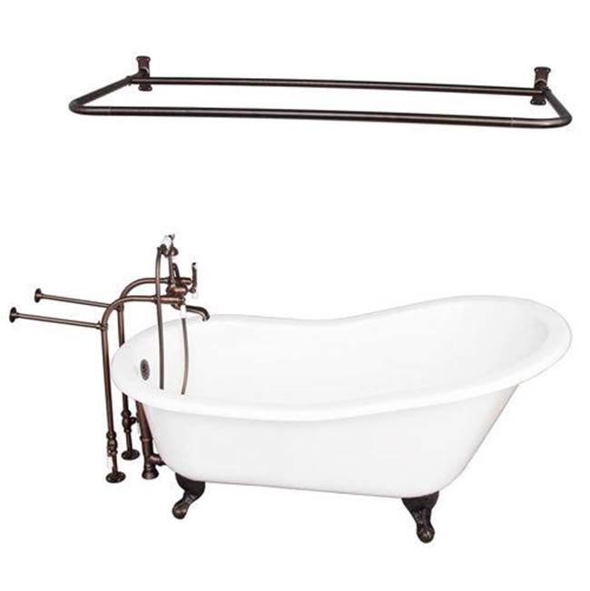 Barclay TKCTSN67-ORB5  Tub Kit 67 Cast Iron Slipper Shower Rod Filler Supplies Drain  - Oil Rubbed Bronze