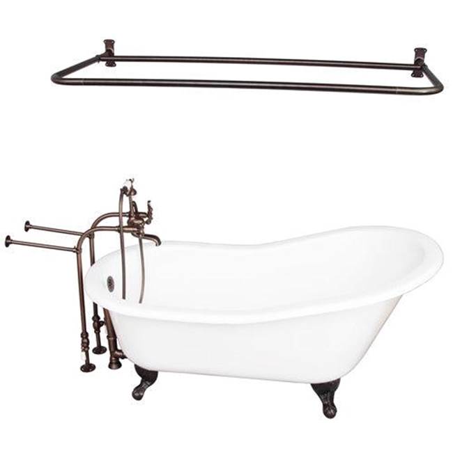 Barclay TKCTSN67-ORB6  Tub Kit 67 Cast Iron Slipper Shower Rod Filler Supplies Drain  - Oil Rubbed Bronze