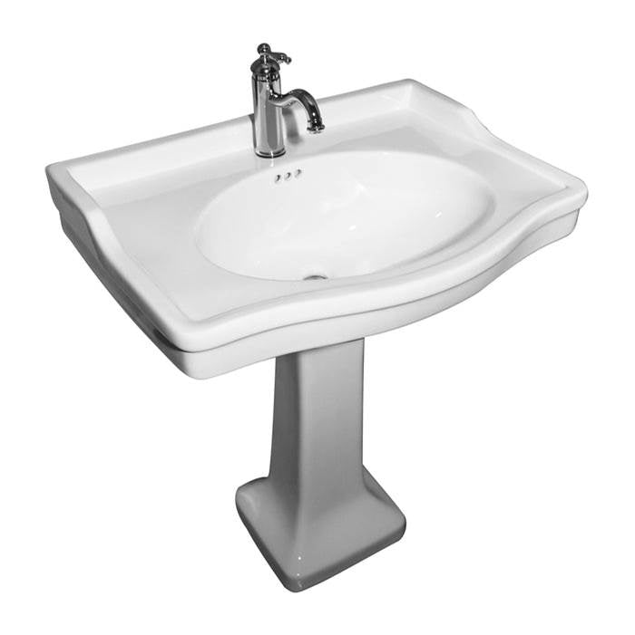 Barclay 3-9128WH Ensal Pedestal for 8 Widespread Hole Overflow  - White