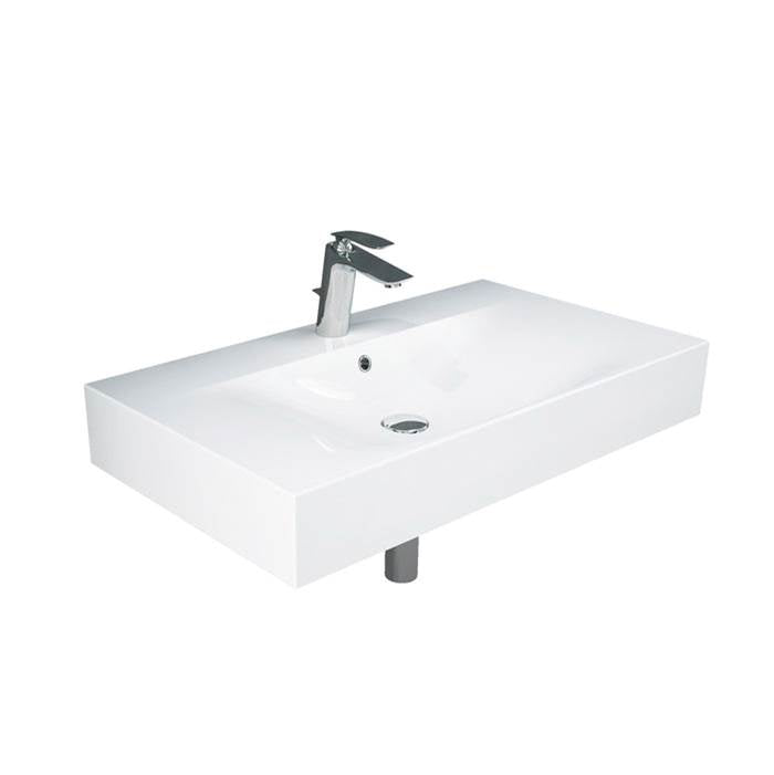 Barclay 4-1618WH Des 810 Wall - Hung Basin 8 Widespread - White