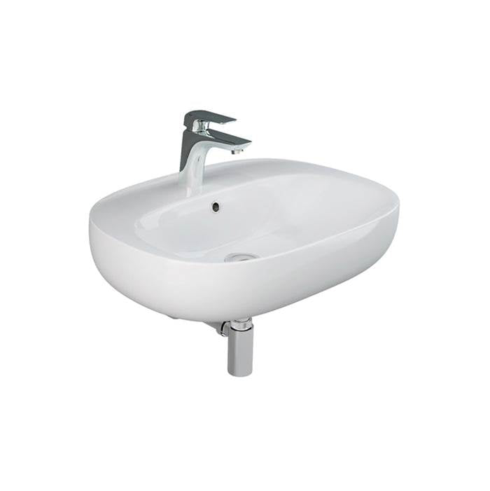 Barclay 4-1734WH Illusion 600 Wall - Hung Basin With 4 Centerset - White