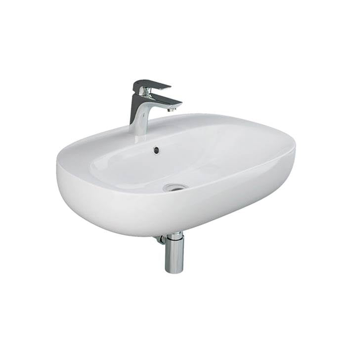 Barclay 4-1741WH Illusion 650 Wall - Hung Basin With 1 Faucet Hole  - White