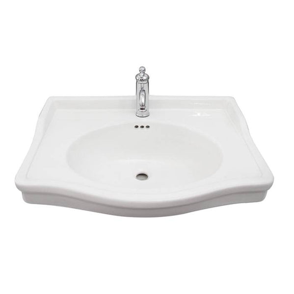 Barclay 4-19121WH Ensal Wall - Hung With 1 Faucet Hole Overflow  - White