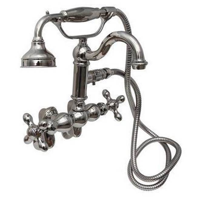 Barclay 4804-MC Hook Spout With Hand Shower Tub Wall Mount Metal Cross Holder