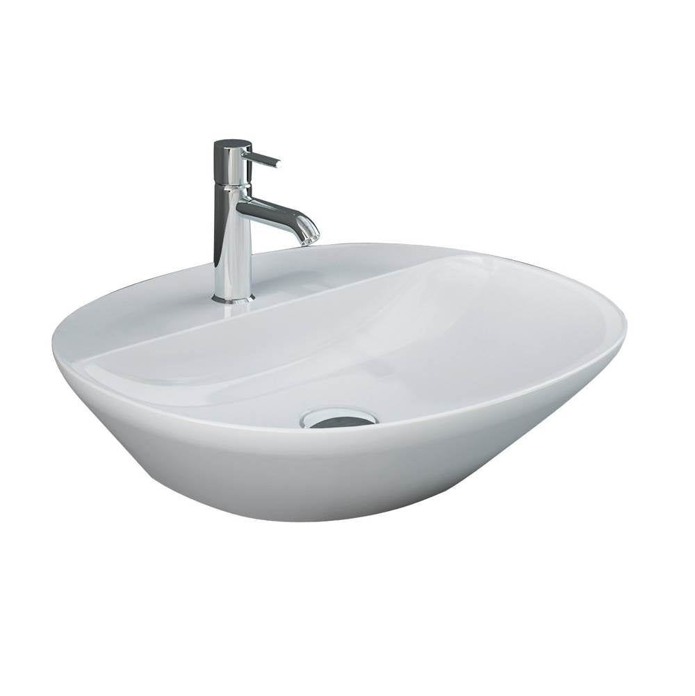 Barclay 5-521WH Variant 19 - 3/4 x16 - 1/2 Oval Counter Top Basin 1 - Tap Hole  - White