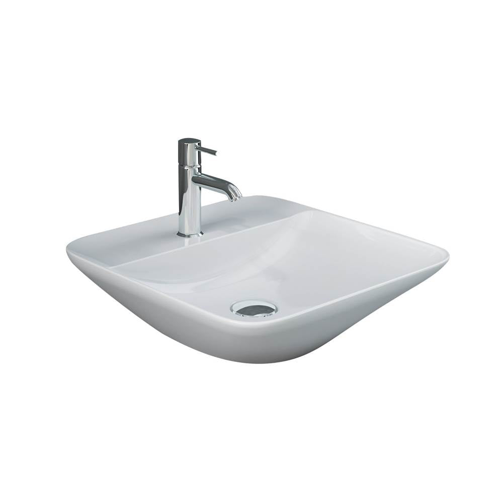 Barclay 5-541WH Variant 16 - 1/2 x16 - 1/2 Square Counter Top Basin 1 - Tap Hole  - White
