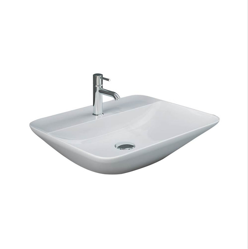 Barclay 5-551WH Variant 21 - 5/8 x16 - 1/2 Rect. Counter Top Basin 1 - Tap Hole  - White