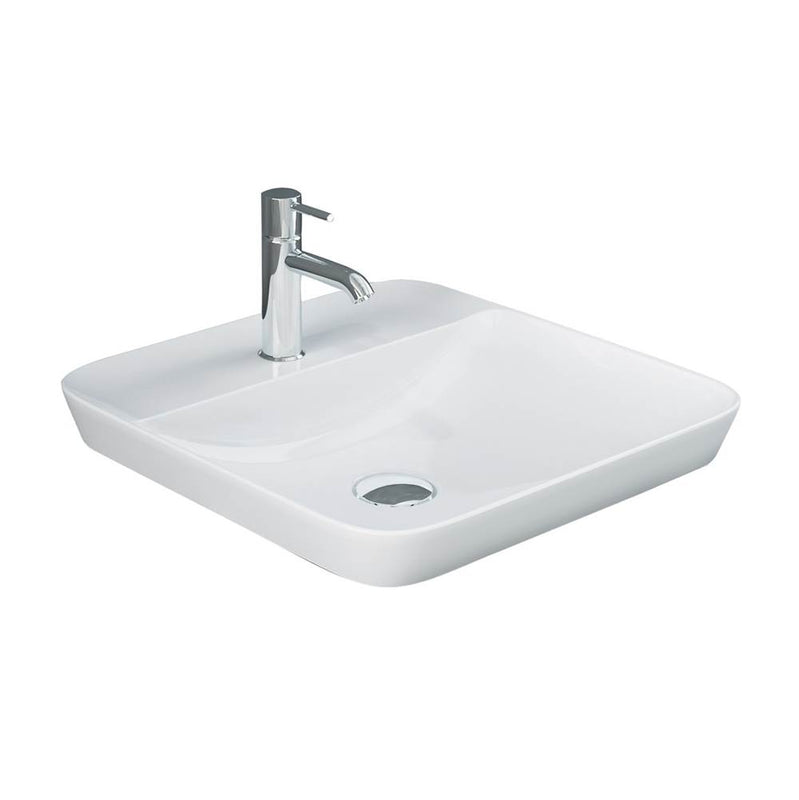 Barclay 5-681WH Variant 16 - 1/2 Square Drop - In Basin 1 - Hole With DECK  - White