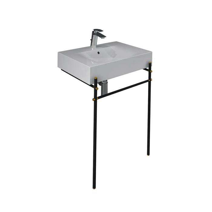 Barclay 604WH-MB Des 610 Console 4 Centerset With With Brass Stand Black - Matte Black