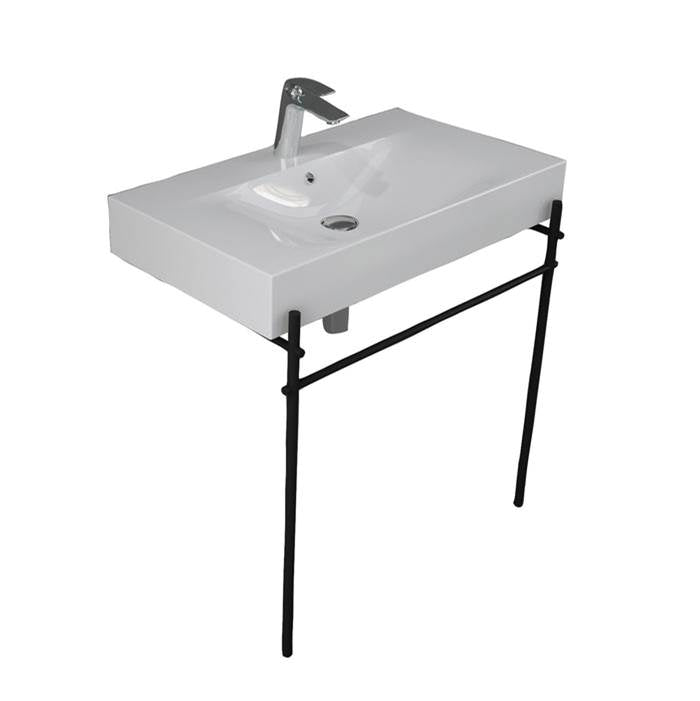 Barclay 611WH-MB Des 810 Console 1- Faucet Hole With With Brass Stand  - Matte Black
