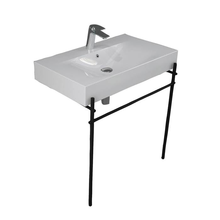 Barclay 614WH-MB Des 810 Console 4 Centerset With With Brass Stand Black - Matte Black
