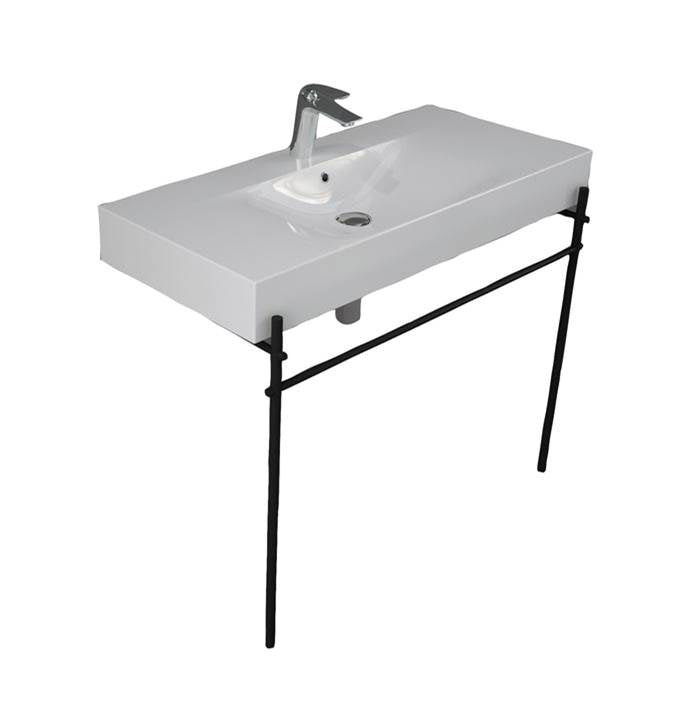Barclay 621WH-MB Des 1010 Console 1- Faucet Hole With With Brass Stand Black - Matte Black