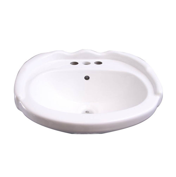 Barclay B/3-3041WH Silvi 20 Basin Only With 1 - Faucet Hole With Overflow  - White