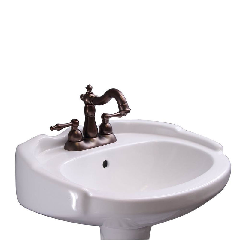Barclay B/3-3044WH Silvi 20 Basin Only With 4 Center Set With Overflow  - White