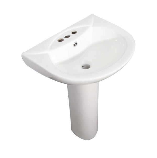 Barclay B/3-9154WH Banks Basin Only for 4" Centerset Faucet Hole Overflow  - White