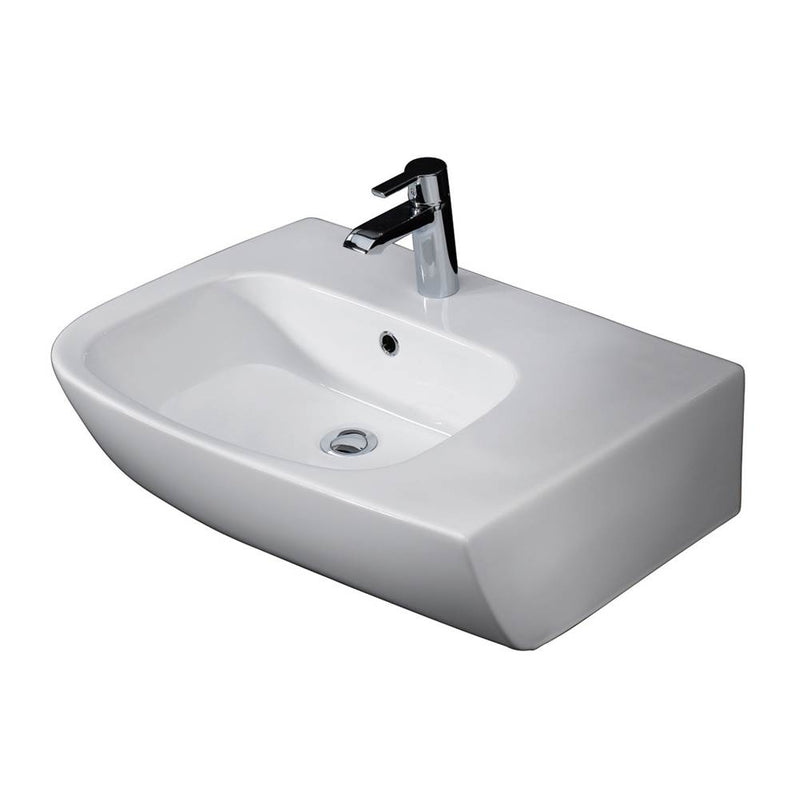 Barclay 4R-400WH Elena 25 Above Counter Basin Deck on Right 1 Hole  - White