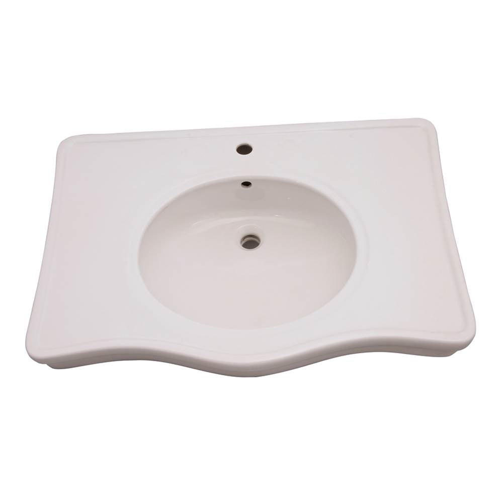 Barclay B/3-971WH Galaxy 28 Basin One Faucet Hole  - White