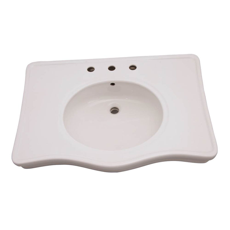 Barclay B/978WH Milano Deluxe Console Basin 8" Centerset  - White