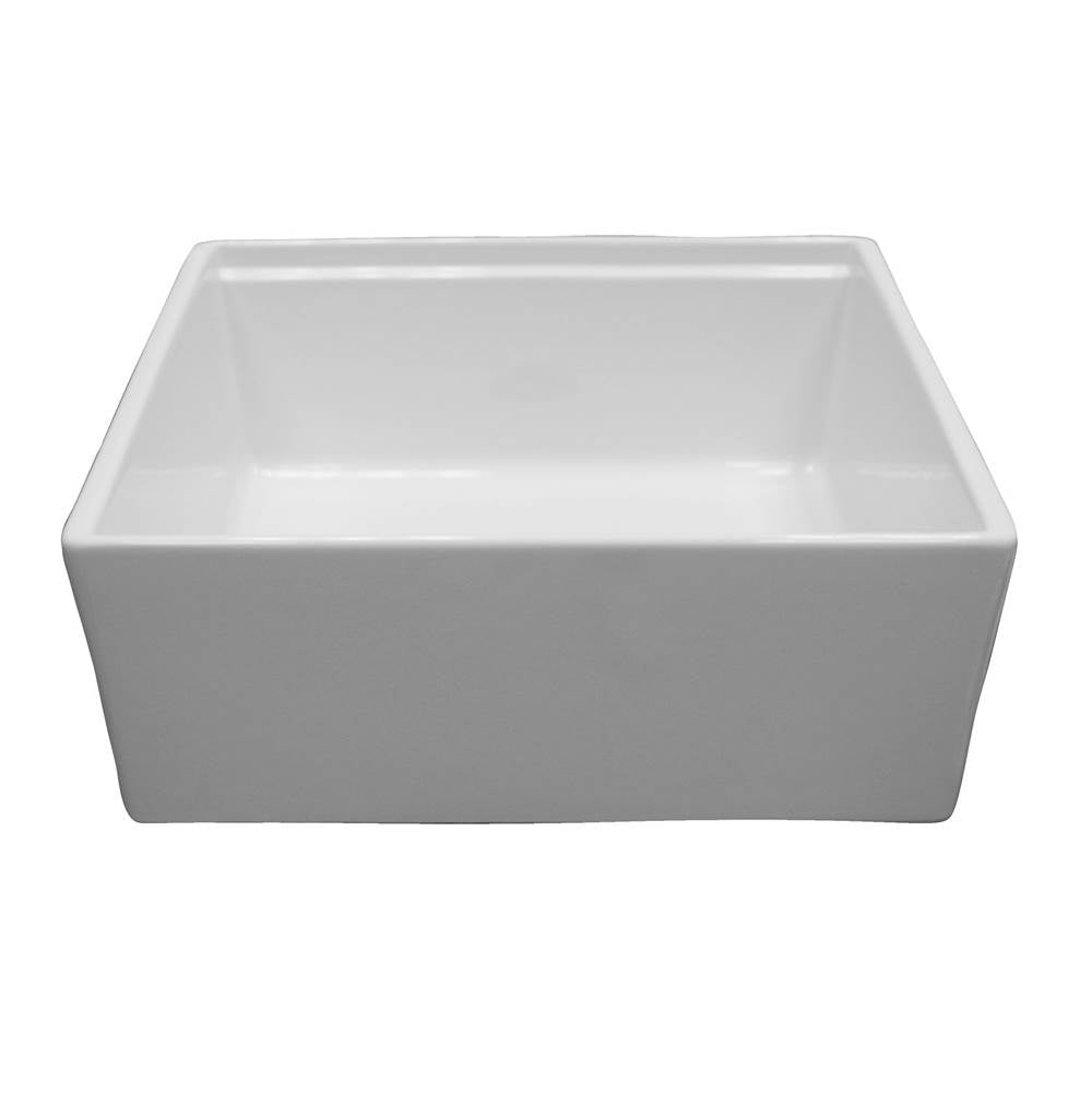 Barclay FS24AC-WH Crofton 24 Single Bowl Sink With Ledge Plain Front  - White
