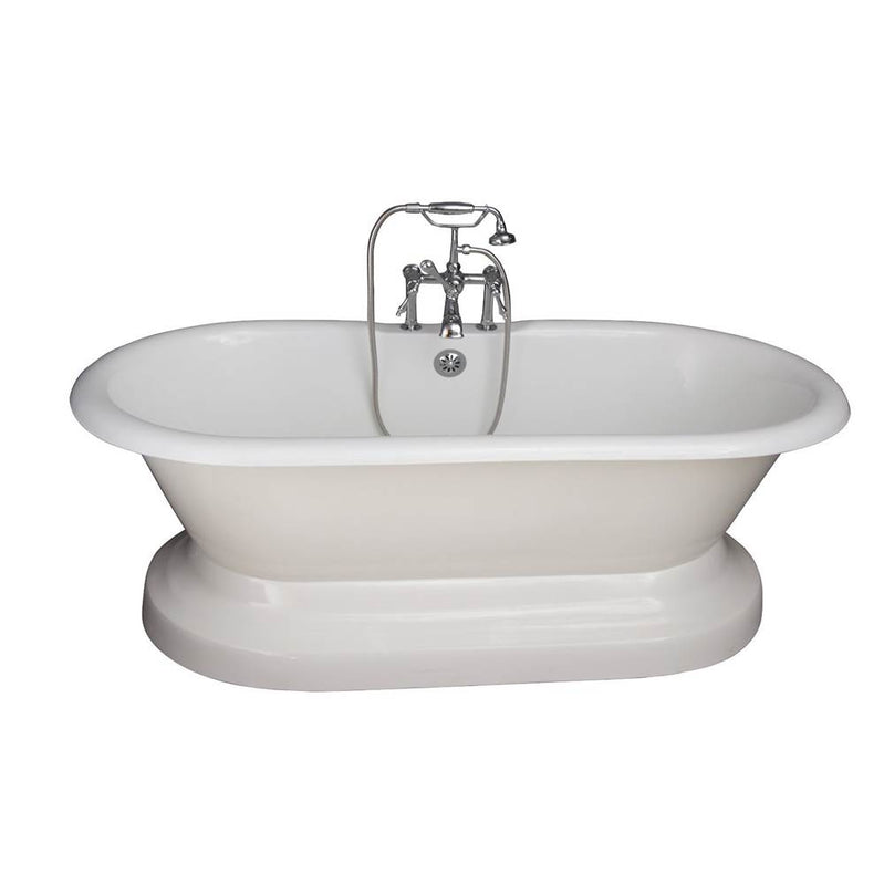Barclay TKCTDRH61B-CP3  Tub Kit 61 Cast Iron Double Roll Top Base Filler Supplies Drain  - Polished Chrome