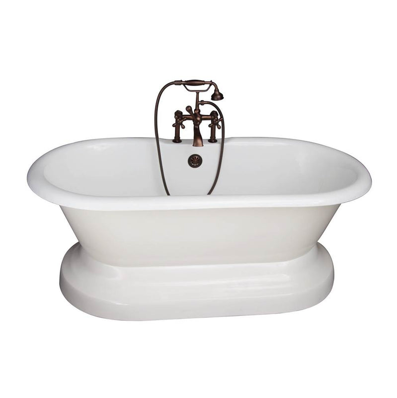 Barclay TKCTDRH61B-ORB5  Tub Kit 61 Cast Iron Double Roll Top Base Filler Supplies Drain  - Oil Rubbed Bronze