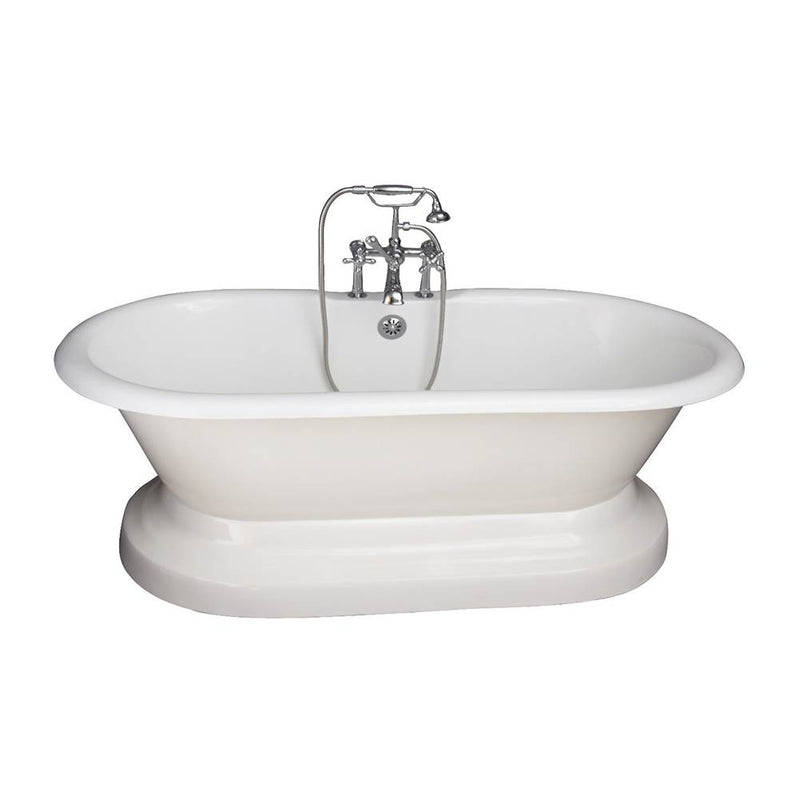 Barclay TKCTDRHB-CP5  Tub Kit 67 Cast Iron Double Roll Top Base Filler Supplies Drain -Chr - Polished Chrome
