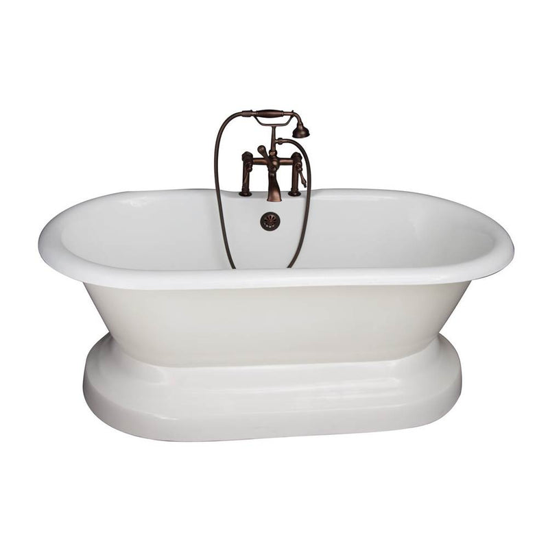 Barclay TKCTDRHB-ORB3  Tub Kit 67 Cast Iron Double Roll Top Base Filler Supplies Drain  - Oil Rubbed Bronze