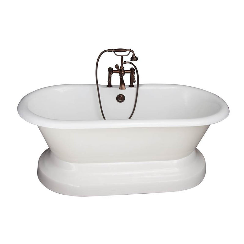 Barclay TKCTDRHB-ORB4  Tub Kit 67 Cast Iron Double Roll Top Base Filler Supplies Drain  - Oil Rubbed Bronze