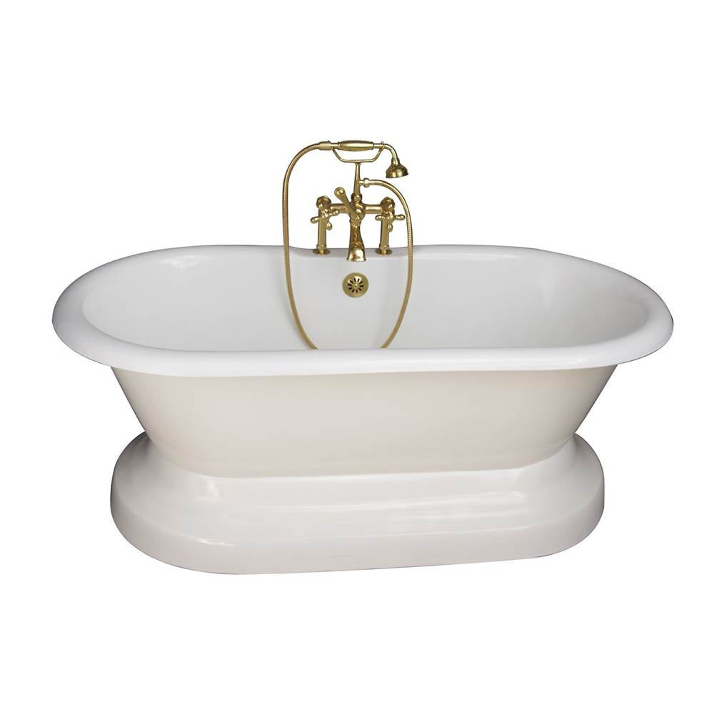 Barclay TKCTDRHB-PB5  Tub Kit 67 Cast Iron Double Roll Top Base Filler Supplies Drain  - Polished Brass
